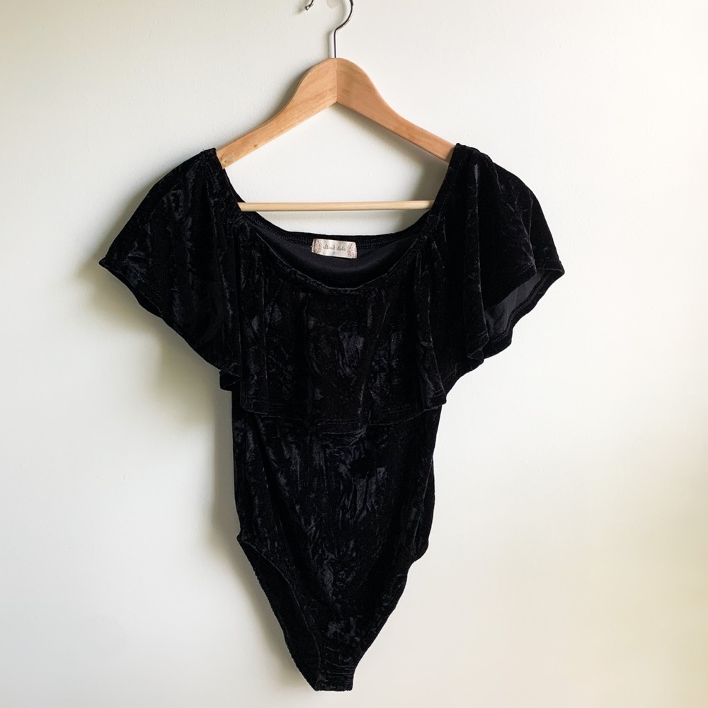 Altar’d State velvet off the shoulder bodysuit
